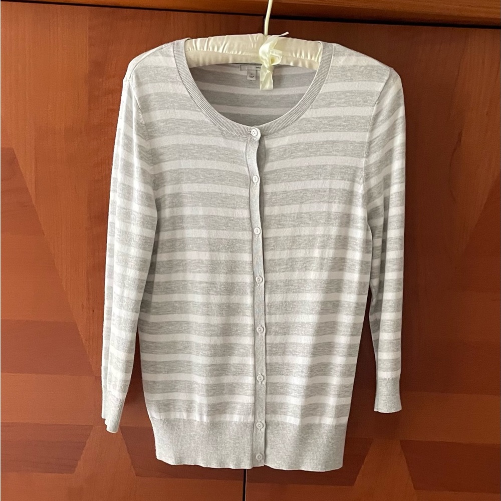 Halogen gray and white cardigan